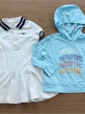 Lot of TWO Vineyard Vines: Tennis Dress and Light Blue Hooded Pullover for Kids